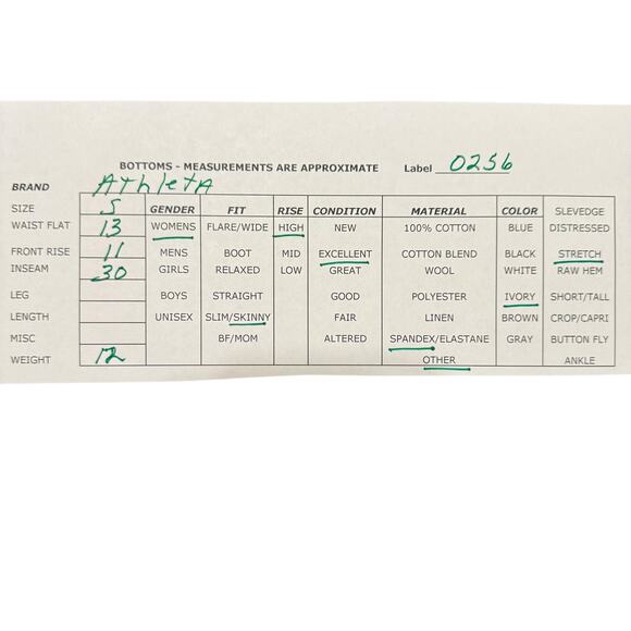 Athleta Womens Ivory Stretch High Rise Pull On Zipper Pockets Skinny Pant Size S - Picture 11 of 11